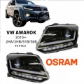 Μπροστινά Φανάρια Set Για Vw Amarok 2010+ DRL Full Led Halogen Version Μαύρα LEDHL107-BK RHD (Δεξιοτίμονα) Osram Ledriving - Headlights - Xenon - Bulbs